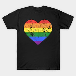 Gay & Lesbian LGBT Pride Love Flag Heart T-Shirt